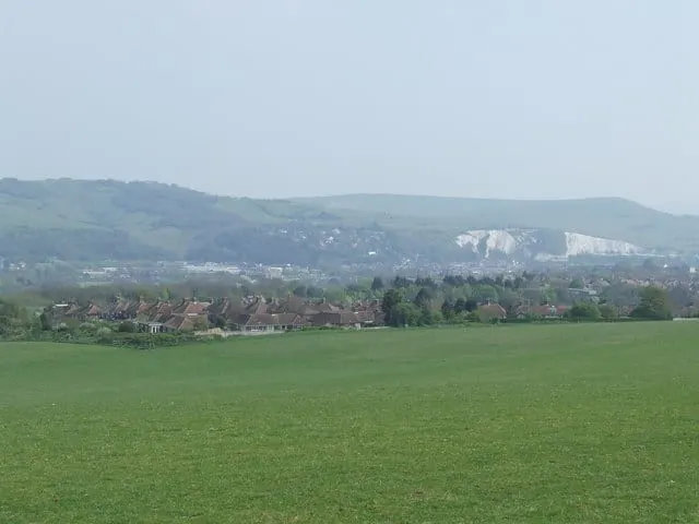 Photo of the site of the Battle of Lewes, fought in 1264 in the South Downs, East Sussex, south east England.