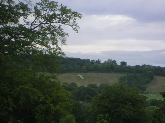 Photo of Shoreham Cross, a hill figure in Kent, south east England.