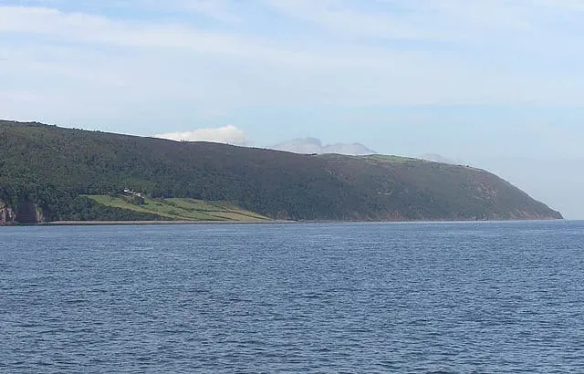 Photo of the coast at Greenaleigh, Somerset, south west England.