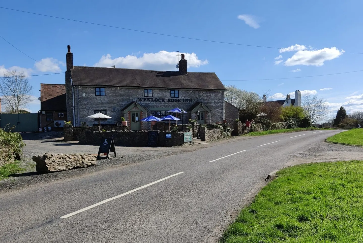 Photo of The Wenlock Edge Inn, a pub near Much Wenlock, Shropshire, central England.