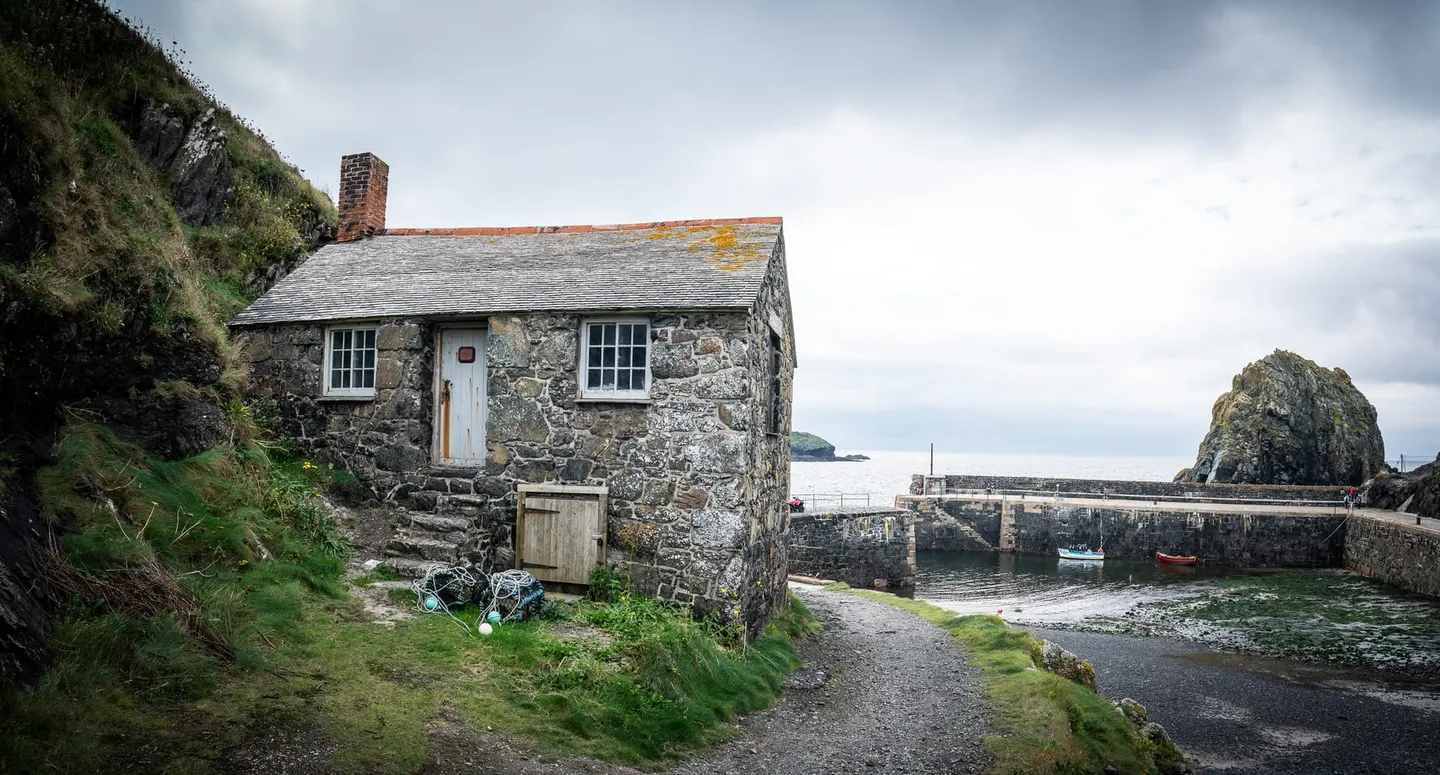 Photo of Mullion Cove, a cove in Cornwall, south west England.