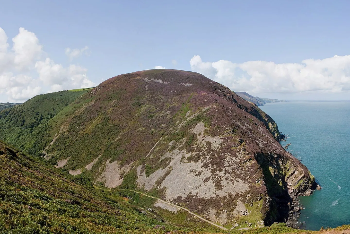 Photo of Heddon's Mouth, a cove near Combe Martin in Exmoor, Devon, south west England.