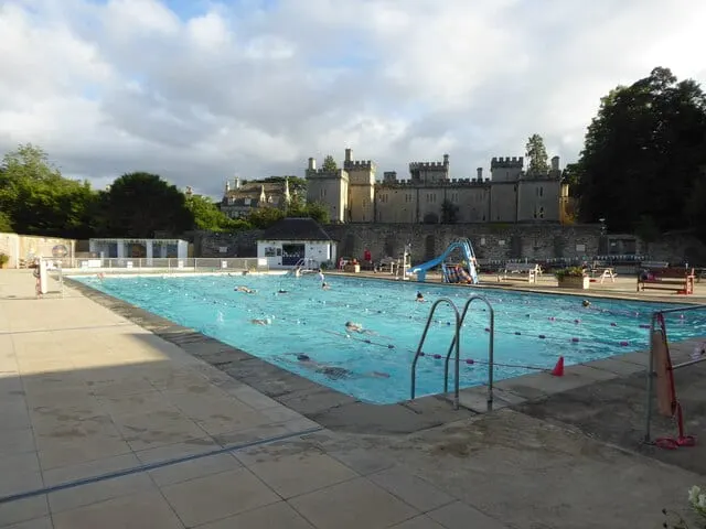 Photo of Cirencester Open Air Swimming Pool, a lido in Gloucestershire, south west England.