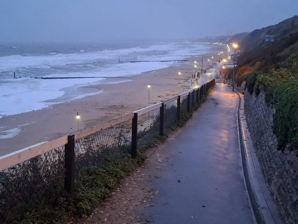 Photo of Bournemouth Fisherman`s Walk, a swimming spot in Dorset, south west England.
