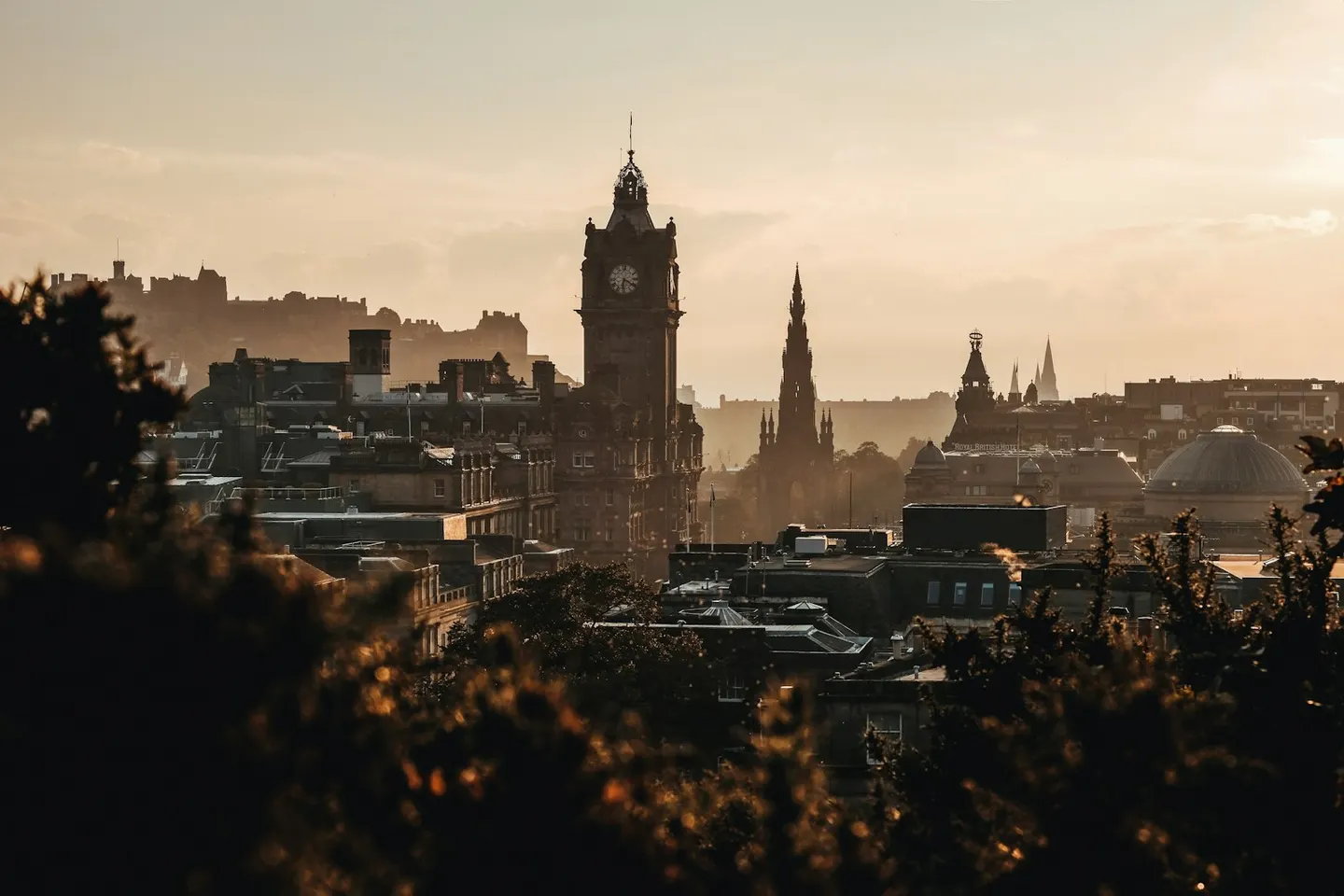 Photo: Calton Hill, a viewpoint in Edinburgh, central Scotland.