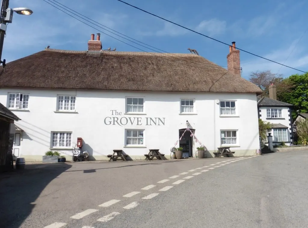 Photo of The Grove Inn, a pub near Kings Nympton, Devon, south west England.