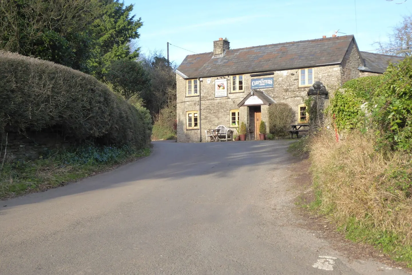 Photo of The Carpenters Arms, a pub near Walterstone, Herefordshire, central England.