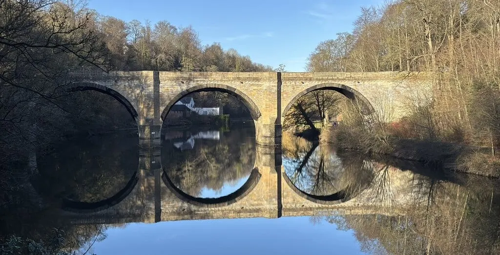 Photo: Prebends Bridge, a viewpoint in County Durham, north east England.