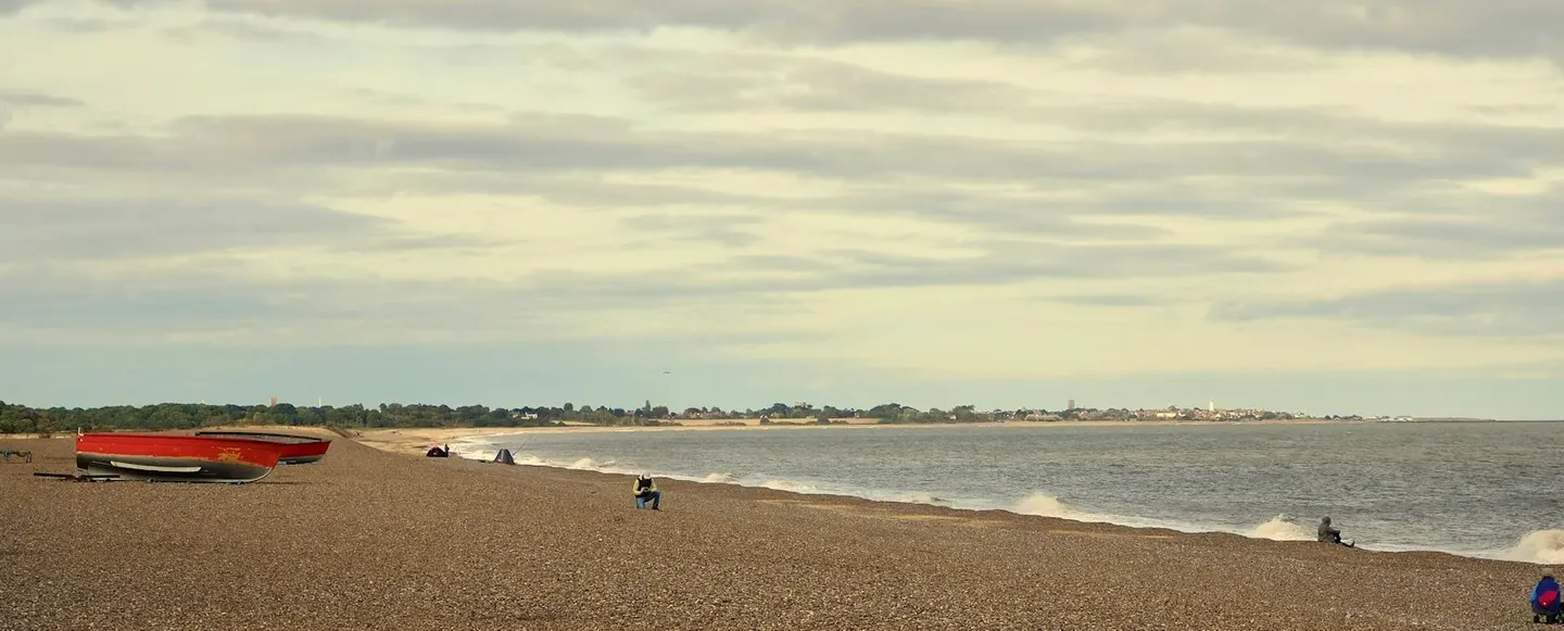 Photo of the coast at Dunwich Heath, Suffolk, eastern England.