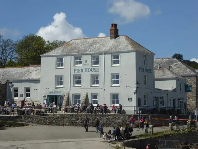 Photo of The Pier House, a pub near Charlestown, Cornwall, south west England.