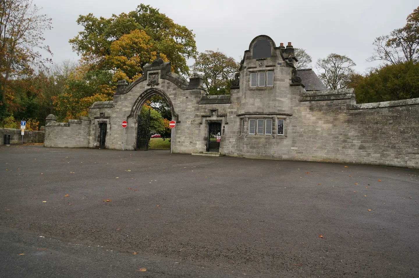 Photo of Tulliallan Castle, a ruined castle near Clackmannan, Fife, central Scotland.
