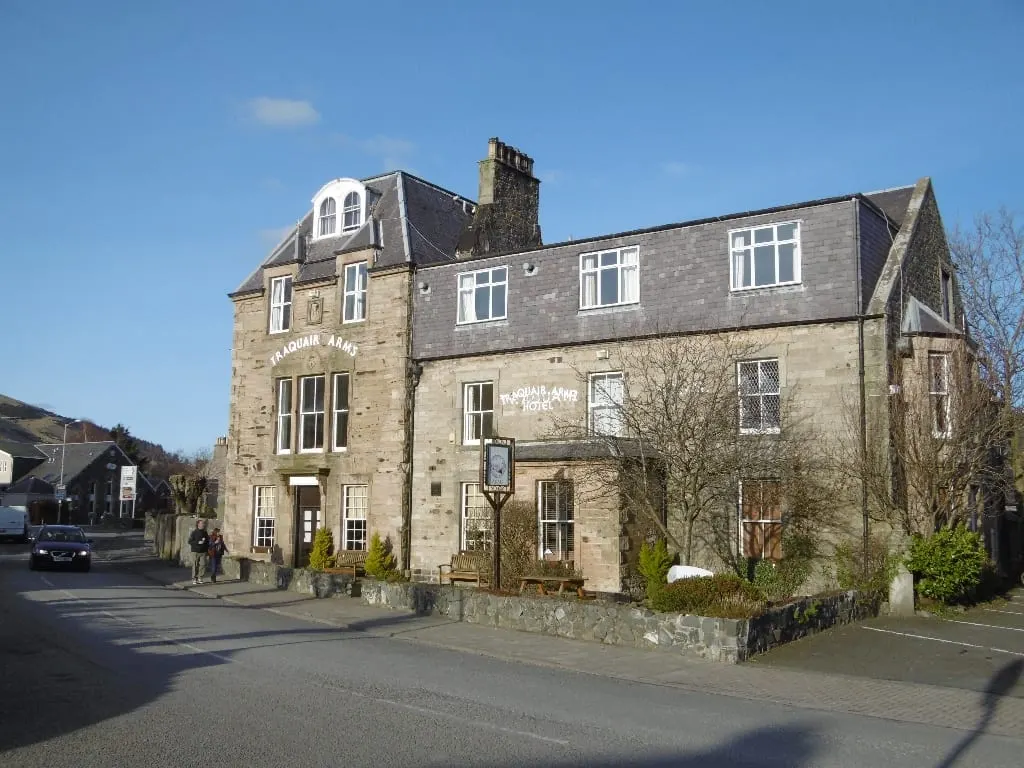 Photo of Traquair Arms Hotel, a pub near Innerleithen, the Scottish Borders, southern Scotland.