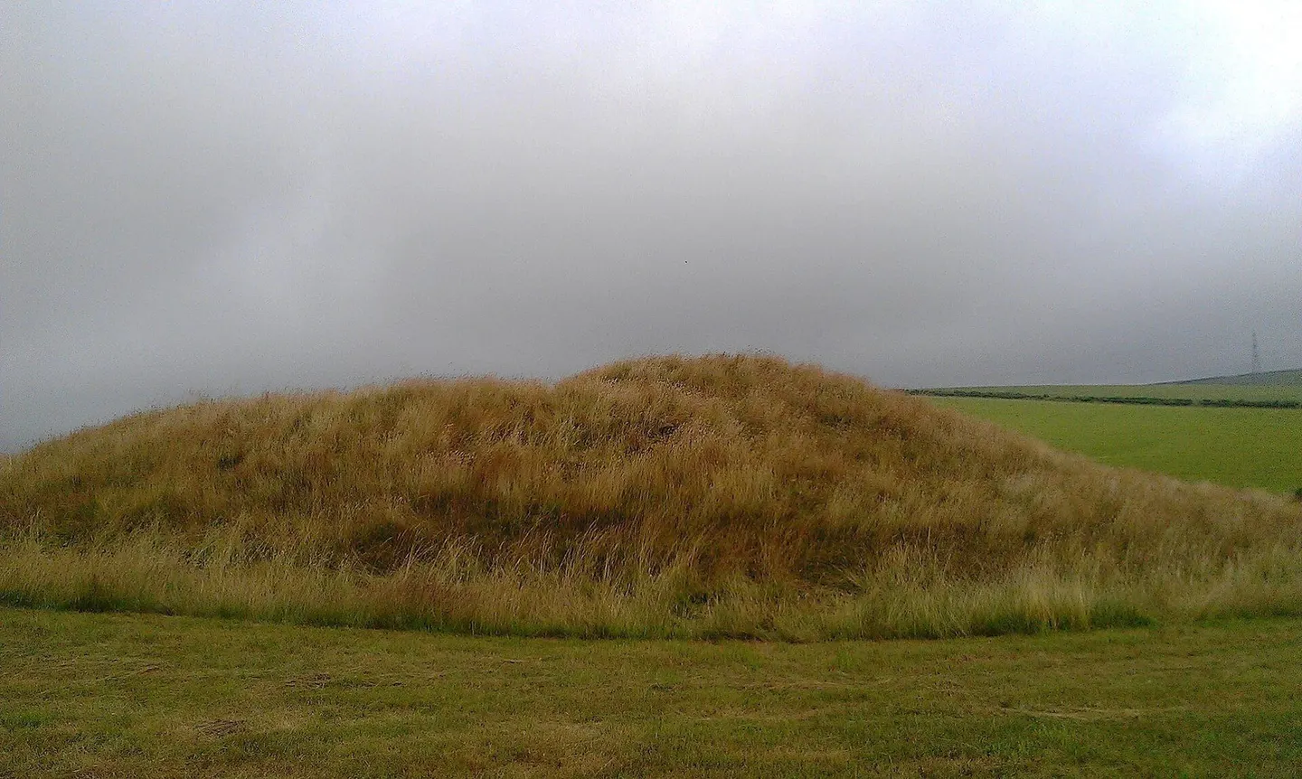 Photo of Winterbourne Poor Lot Barrows, a prehistoric mound near Abbotsbury, Dorset, south west England.