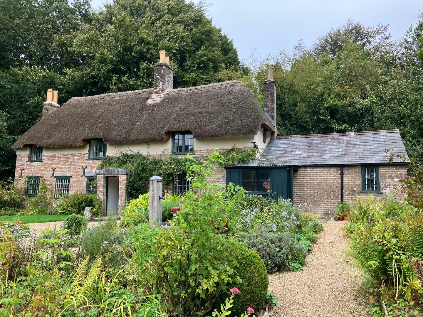 Photo of Hardy's Cottage, a house & garden near Dorchester, Dorset, south west England.