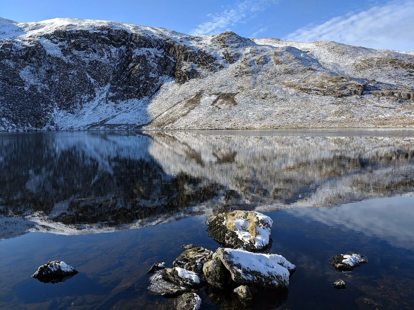 Photo of Llyn Llygad Rheidol, a lake near Dovey Junction, Ceredigion, mid Wales.