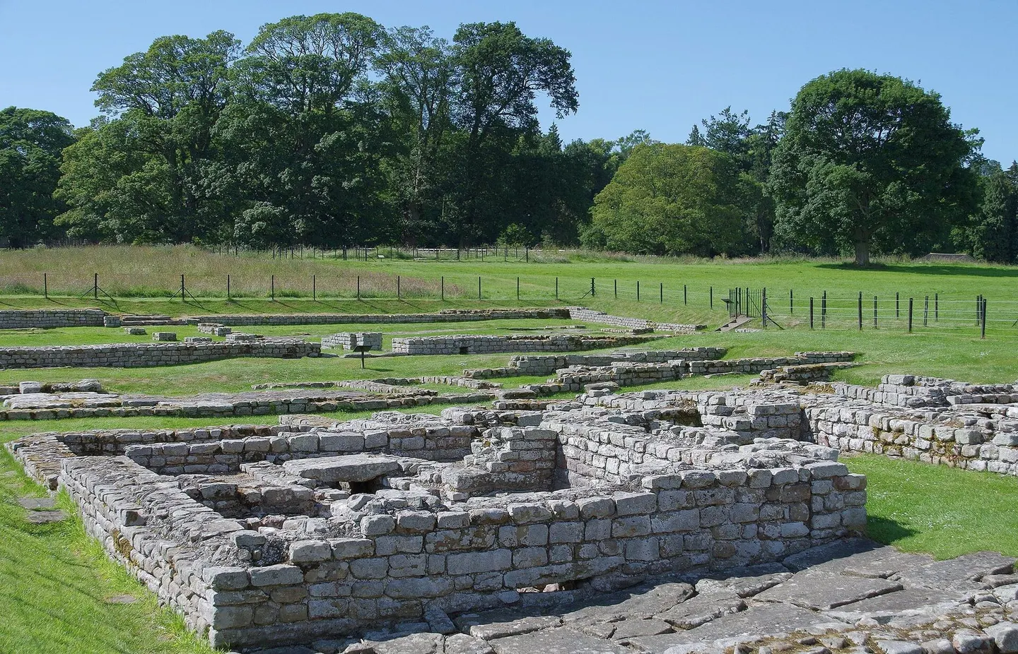 Photo of Chesters Roman Fort, a Roman fort near Hexham, Northumberland, north east England.