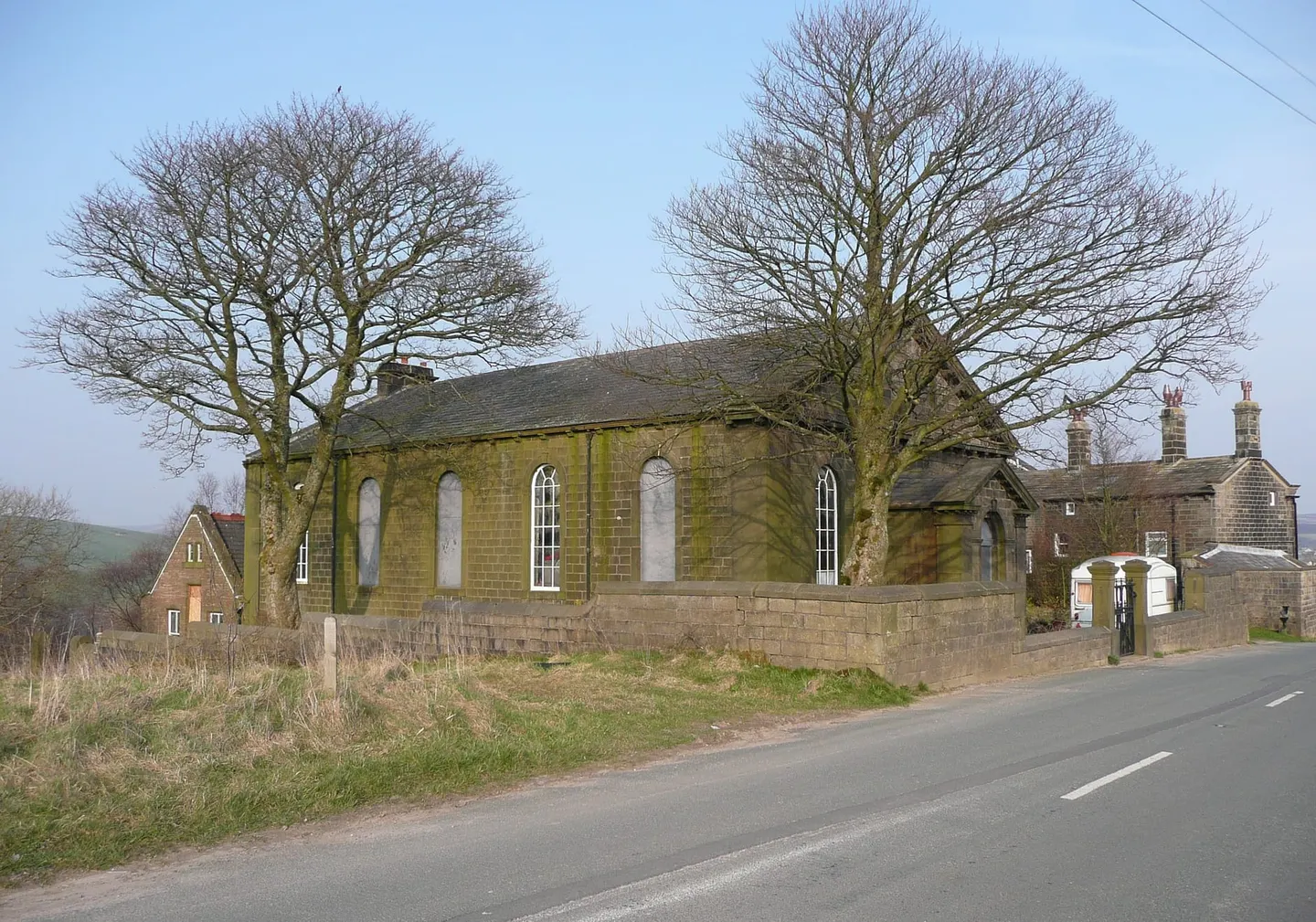 Photo of Heptonstall, a village in West Yorkshire, northern England.