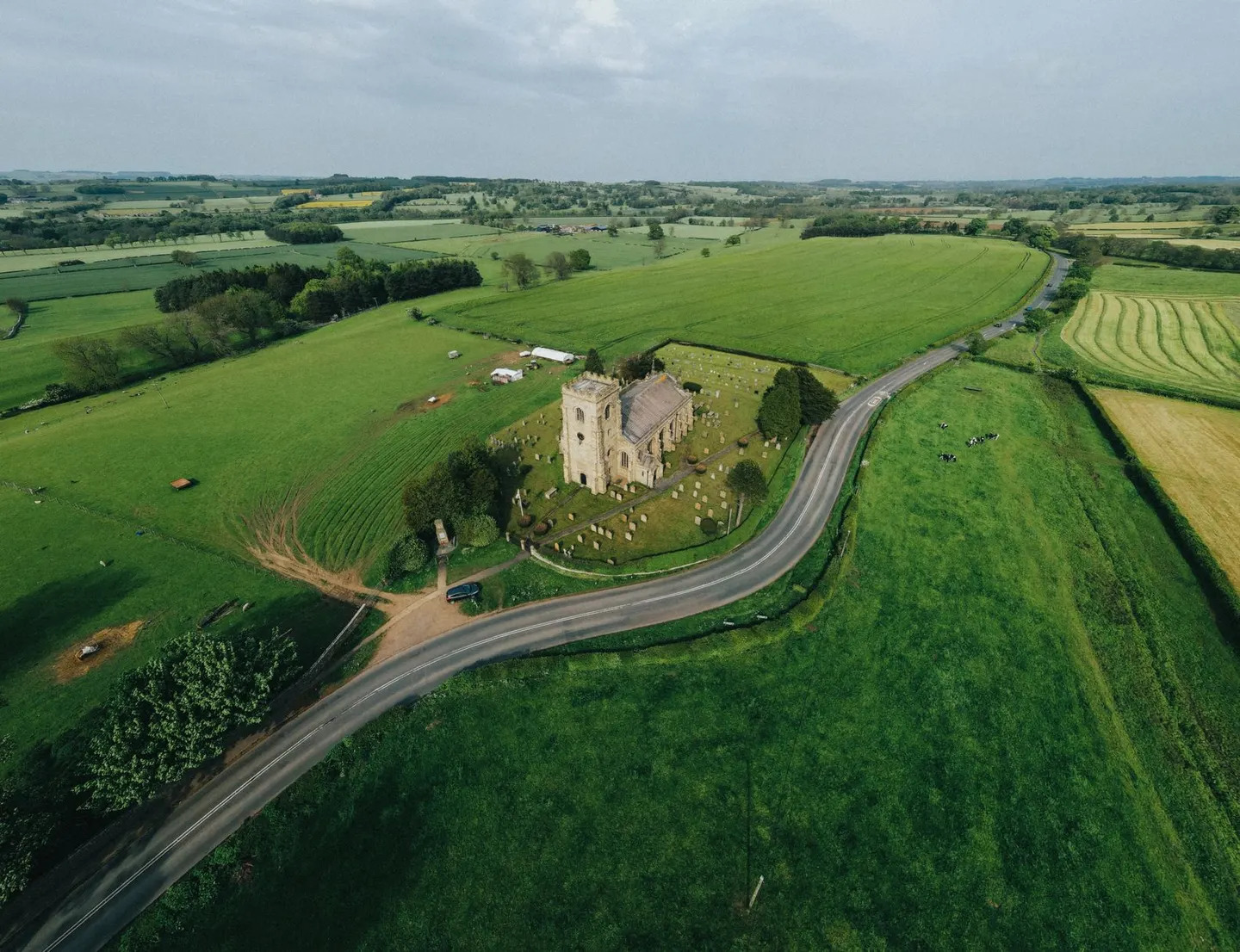 Photo of Burrow Mump, a motte & bailey near Bridgwater, Somerset, south west England.