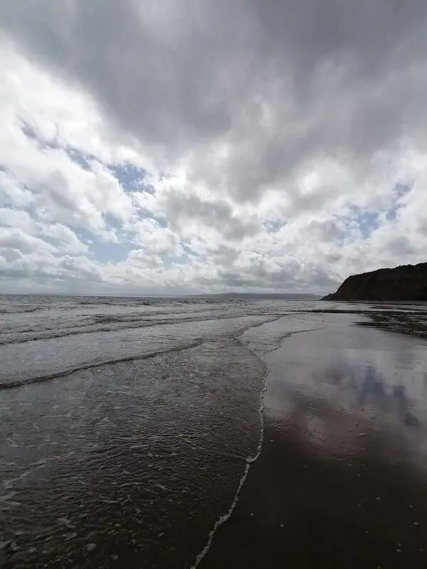 Photo of Sandy Bay, a swimming spot near Otterton, Devon, south west England.