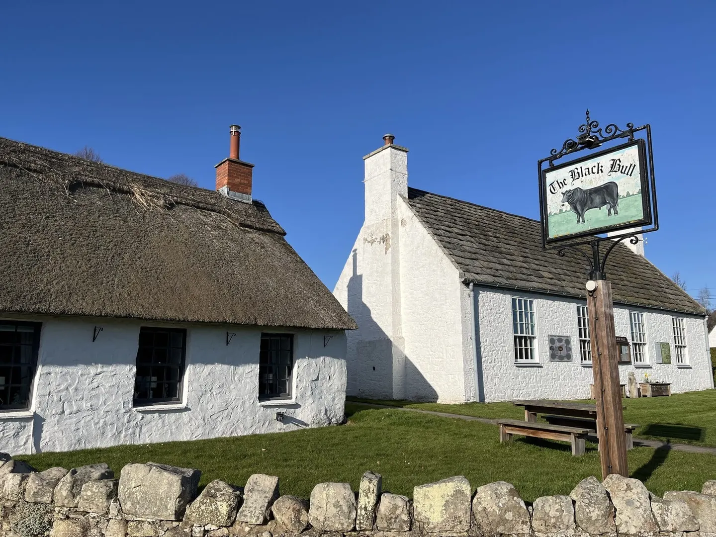 Photo of The Black Bull (Etal), a pub in Northumberland, north east England.