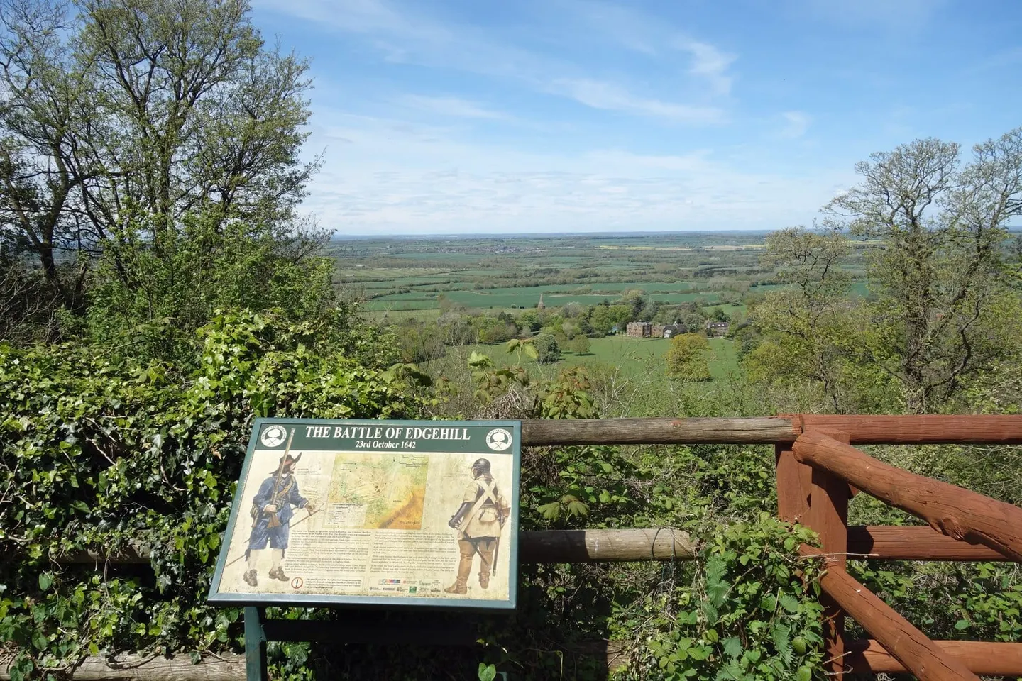 Photo of the site of the Battle of Edgehill, fought in 1642 near Kineton, Warwickshire, central England.