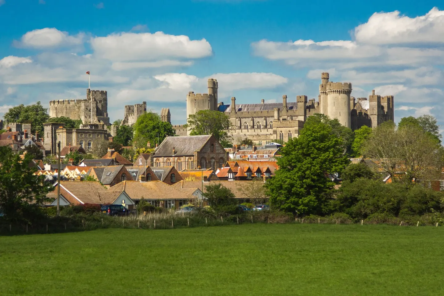 Photo of Arundel Castle, a castle in the South Downs, West Sussex, south east England.