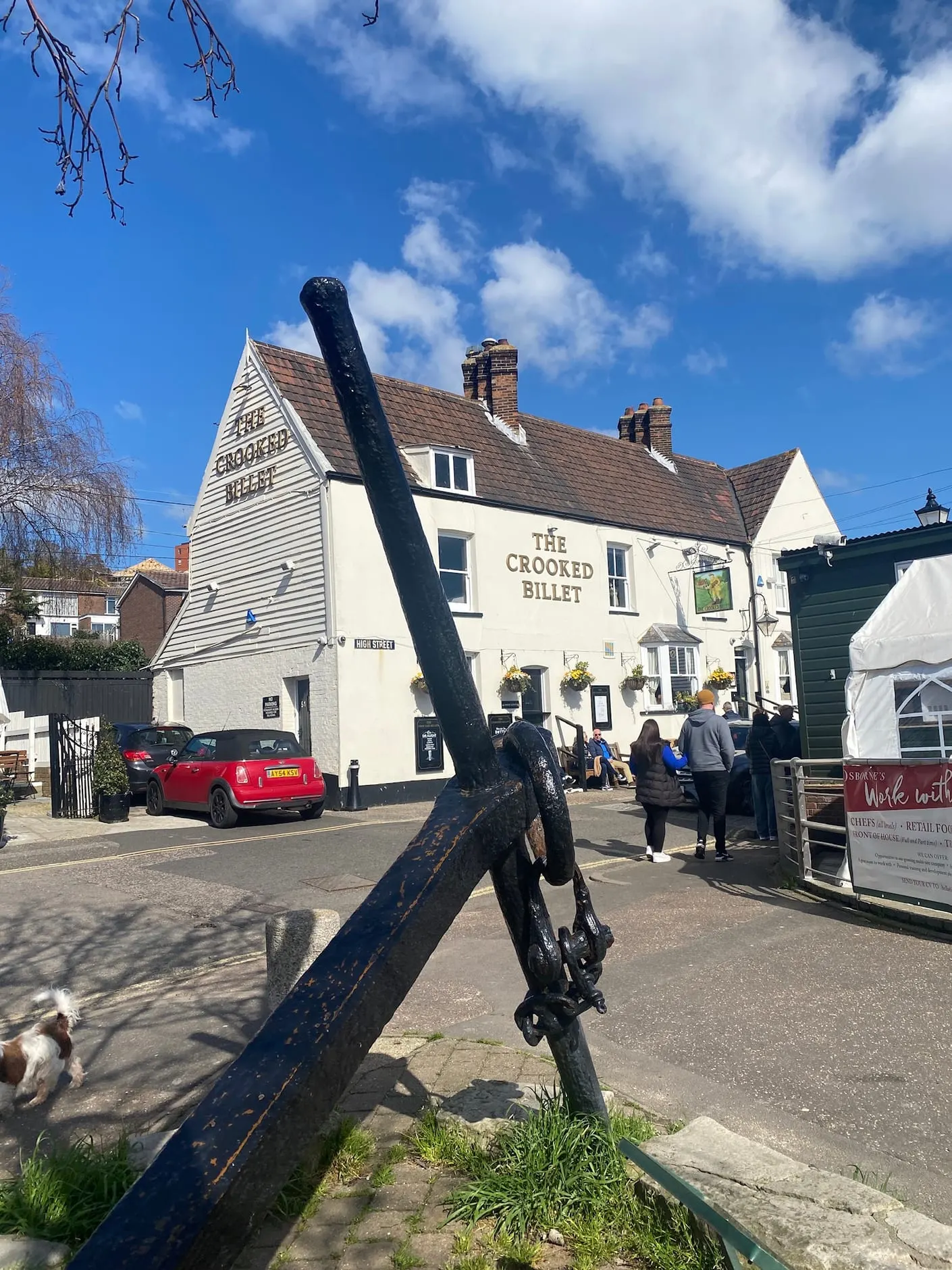 Photo of The Crooked Billet, a pub near Leigh-on-Sea, Essex, eastern England.