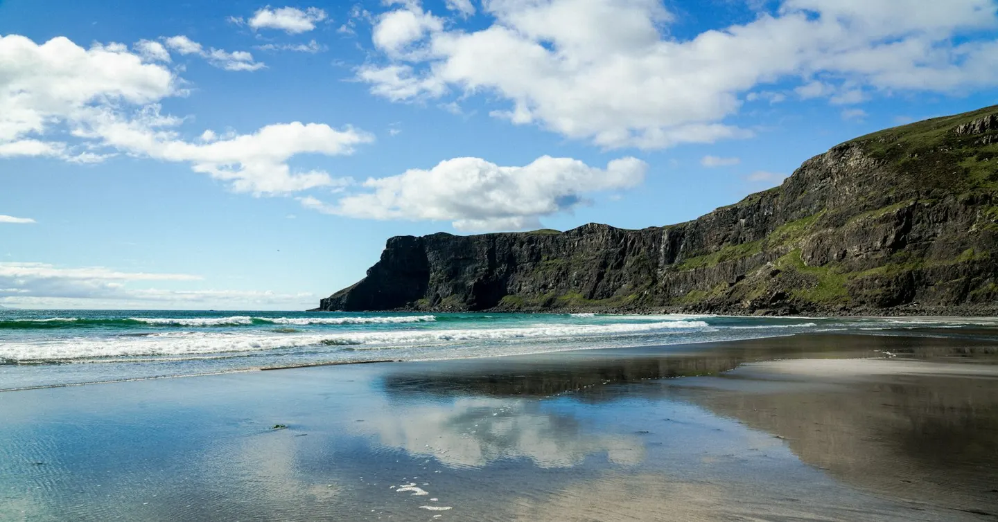 Photo of Talisker Bay, a beach near Portnalong, Highland, the Scottish Highlands and Islands.