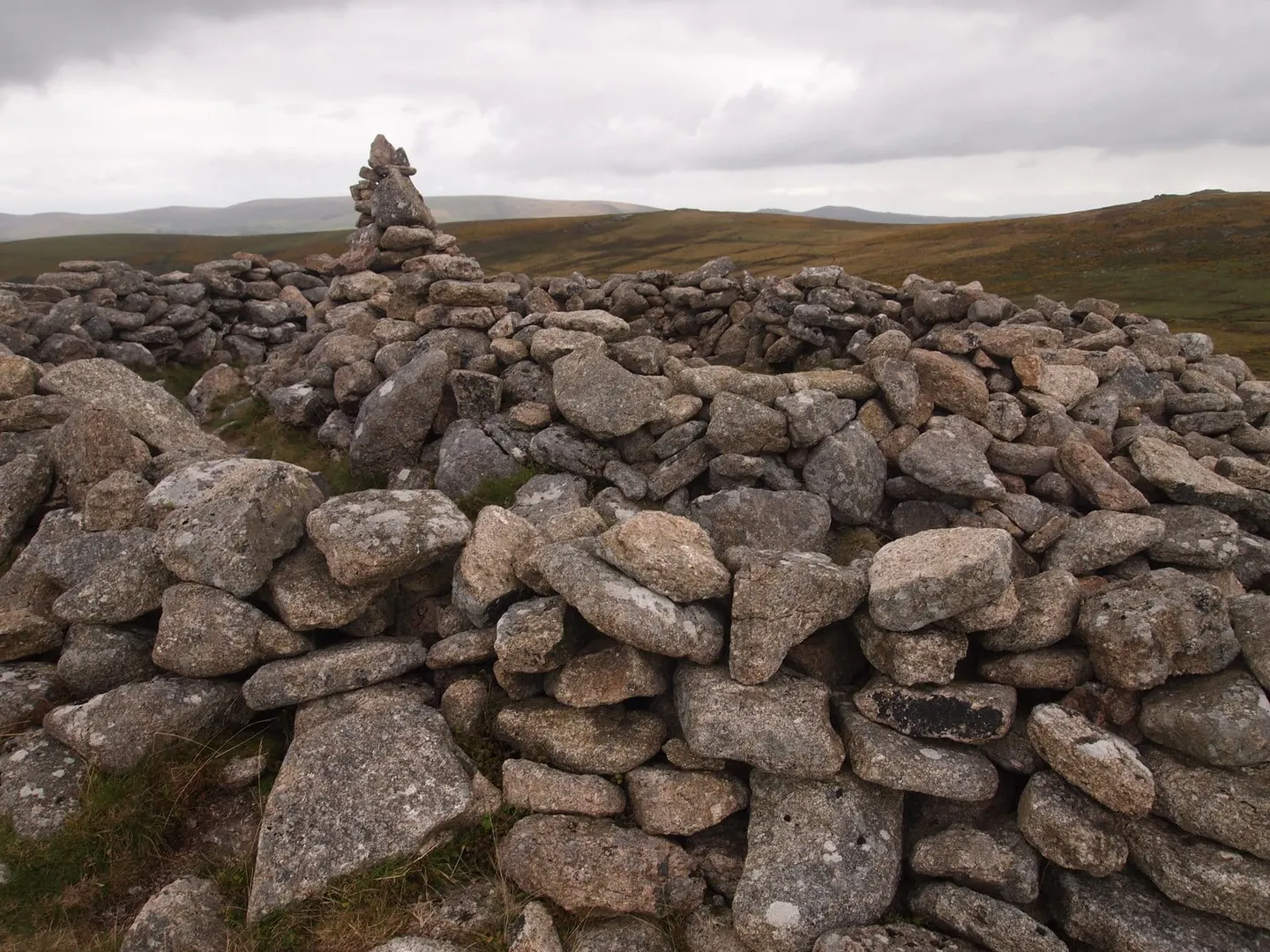 Photo of Yar Tor, a stone row near Buckland-in-the-Moor in Dartmoor, Devon, south west England.