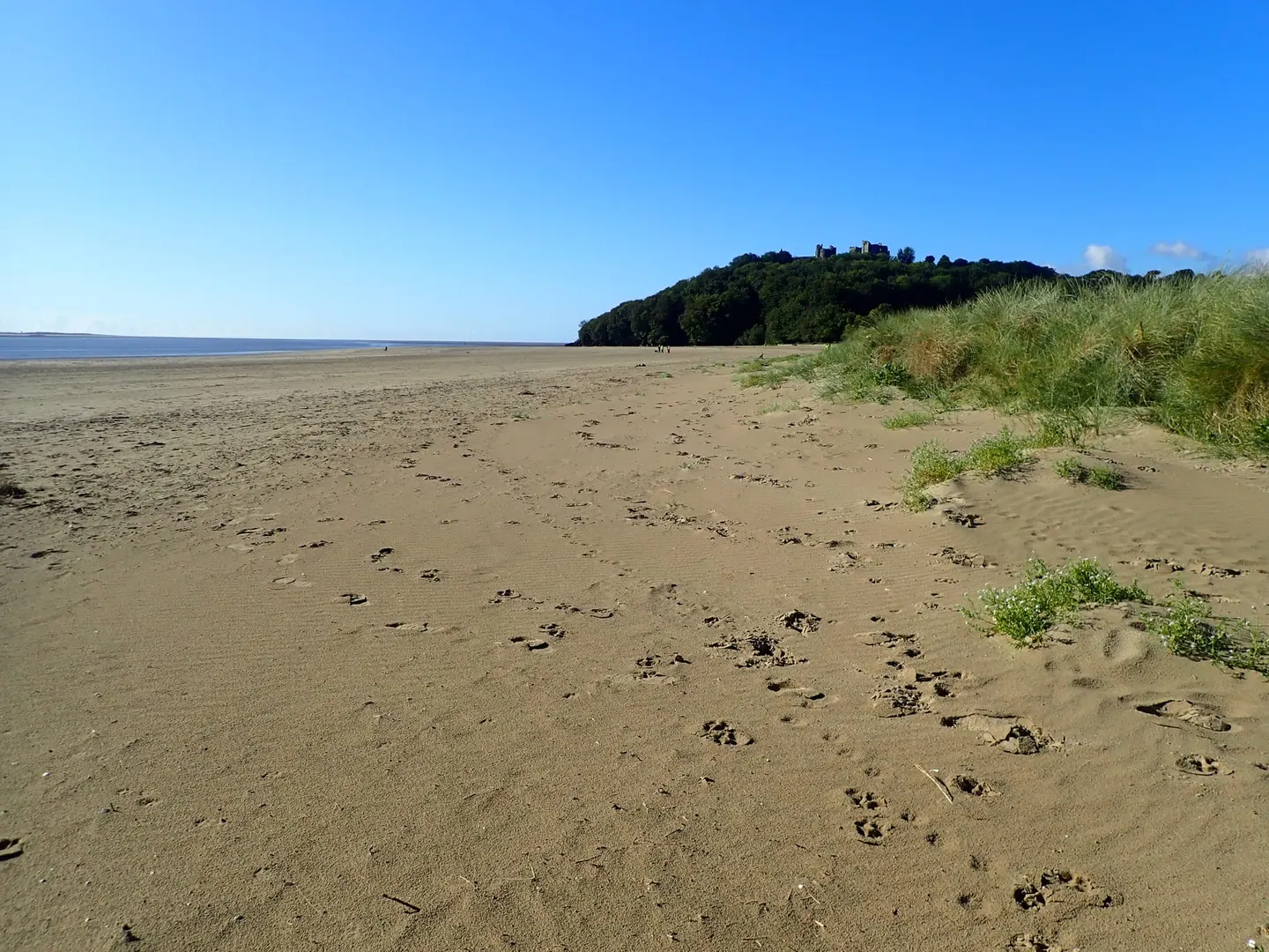 Photo of Llansteffan Beach, a beach in Carmarthenshire, south west Wales.