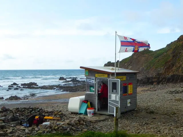 Photo of Northcott Mouth, a swimming spot near Morwenstow, Cornwall, south west England.
