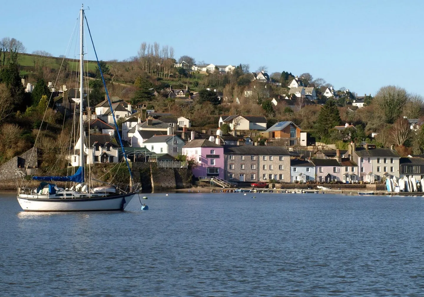 Photo of Dittisham, a village in Devon, south west England.