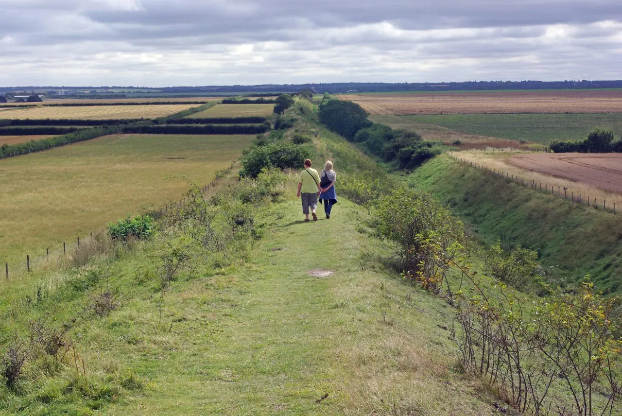 Photo of Devil's Dyke, a landmark near Reach, Cambridgeshire, eastern England.
