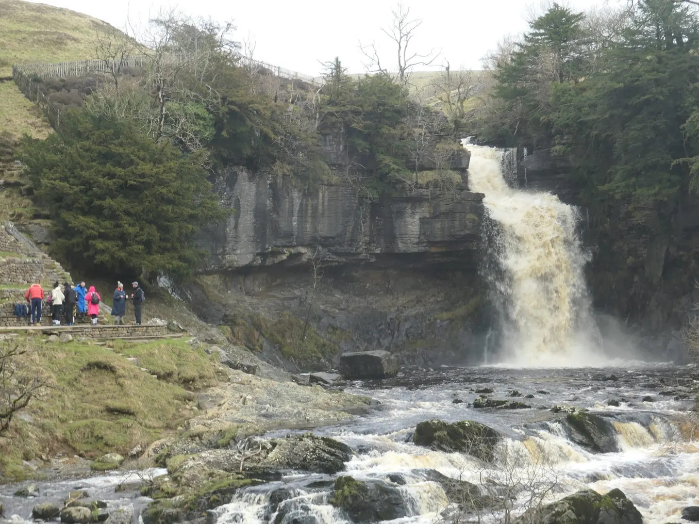 Photo of Thornton Force, a waterfall near Ingleton in the Yorkshire Dales, North Yorkshire, northern England.