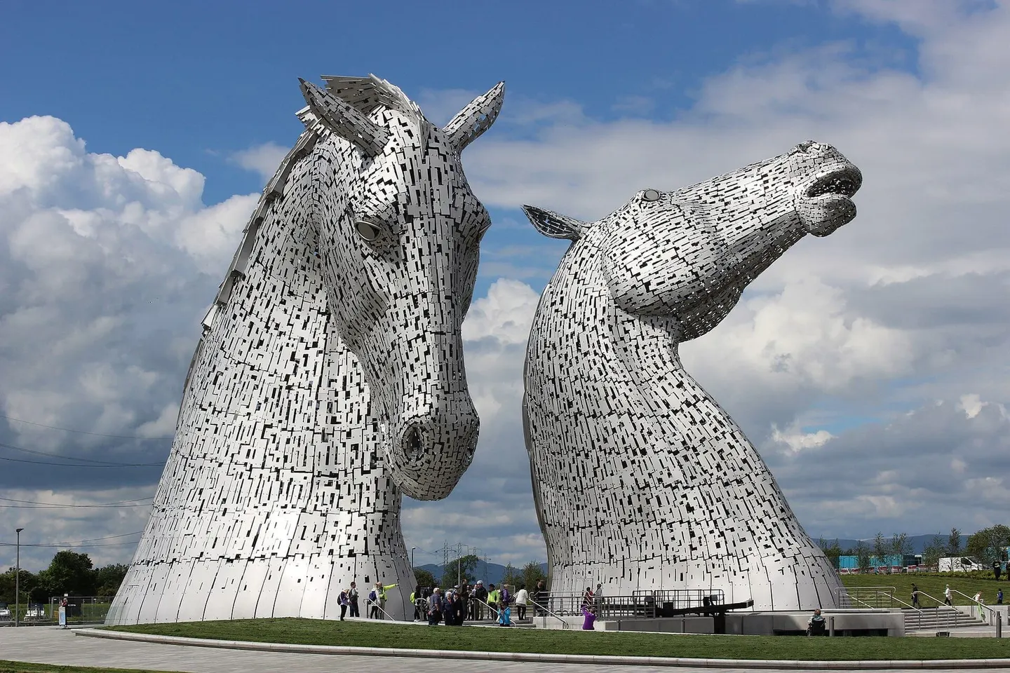 Photo of The Kelpies, a landmark near Airth, Falkirk, central Scotland.