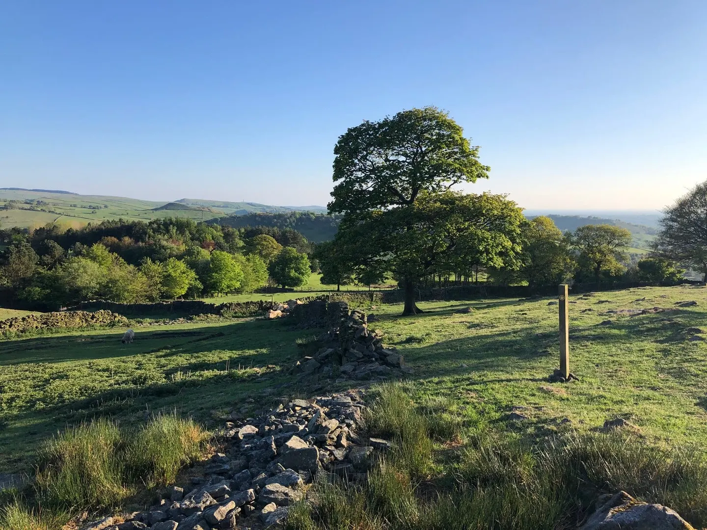 Photo along the Gritstone Trail, a 35-mile long-distance path running from Disley to Kidsgrove, England.