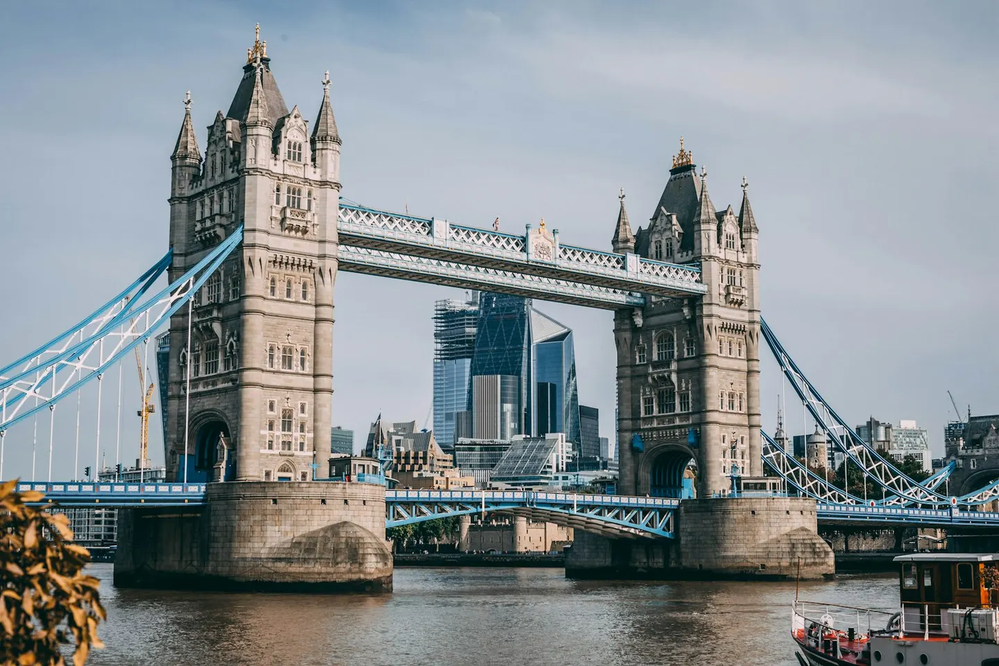 Photo of Tower Bridge, a landmark in London, England.