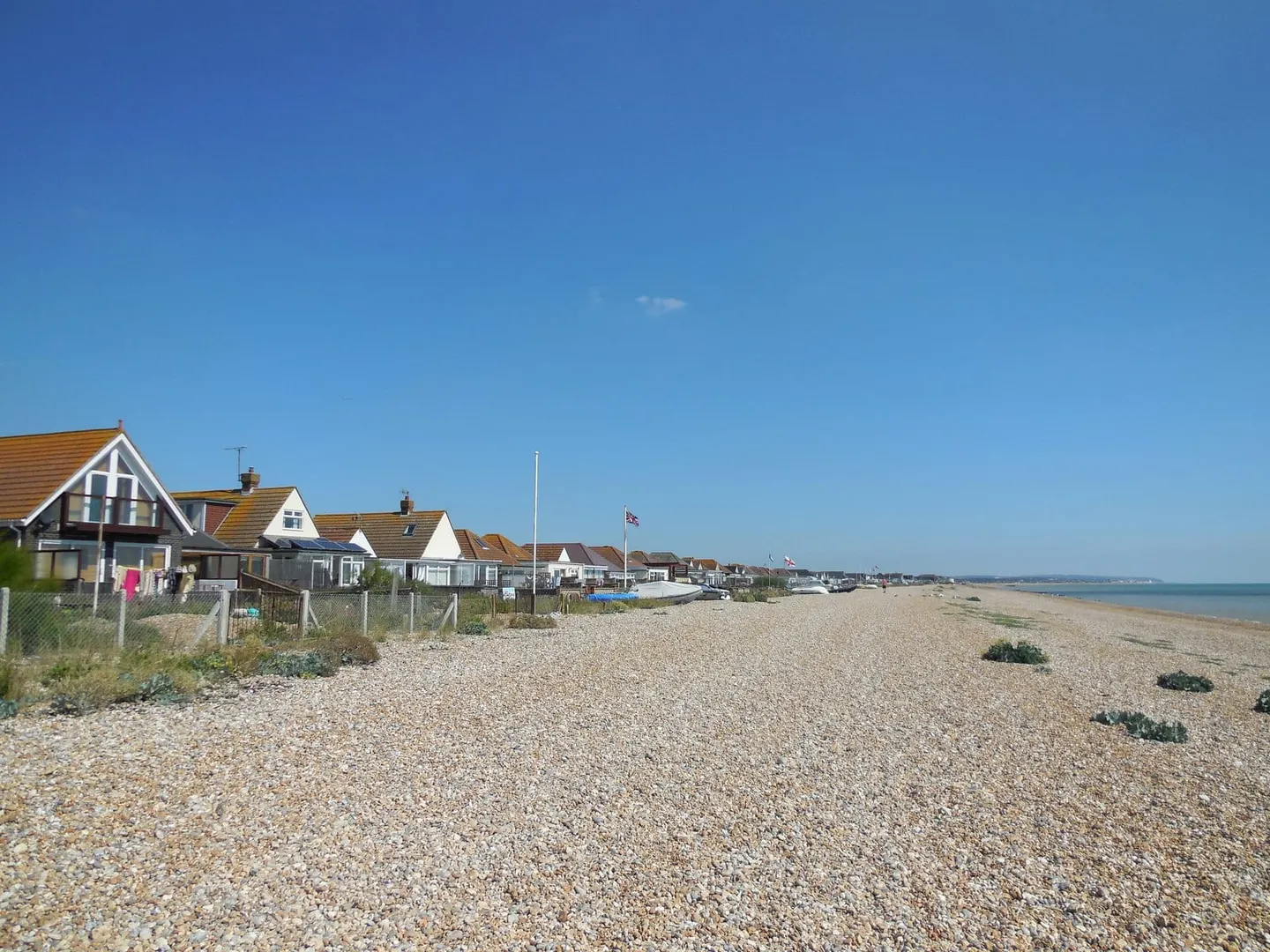 Photo of Pevensey Bay, a swimming spot in East Sussex, south east England.