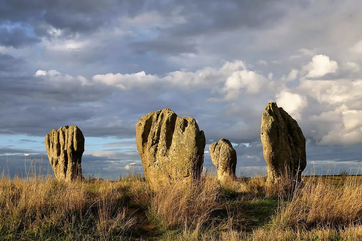 Photo of Duddo Five Stones, a stone circle near Etal, Northumberland, north east England.