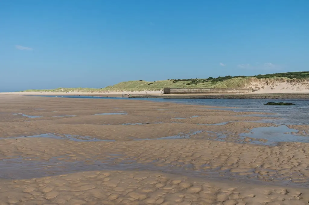 Photo of Budle Bay, a nature reserve near Bamburgh, Northumberland, north east England.