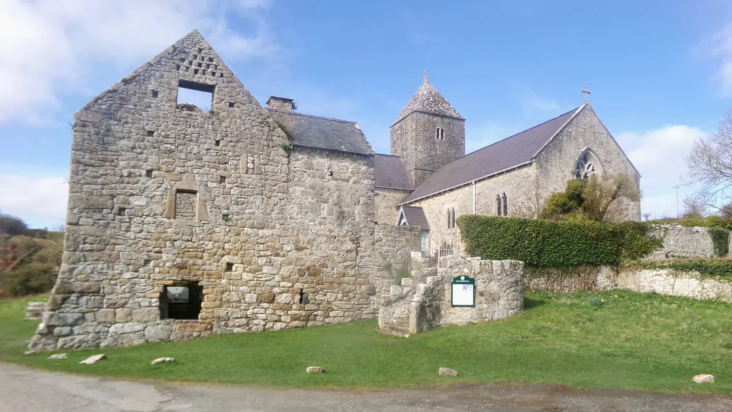 Photo of Penmon Priory, a church in Anglesey, north Wales.