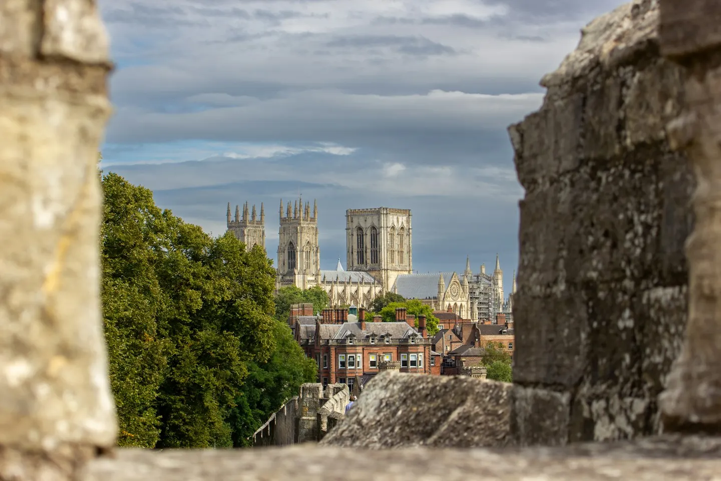 Photo of York City Walls, a landmark in North Yorkshire, northern England.
