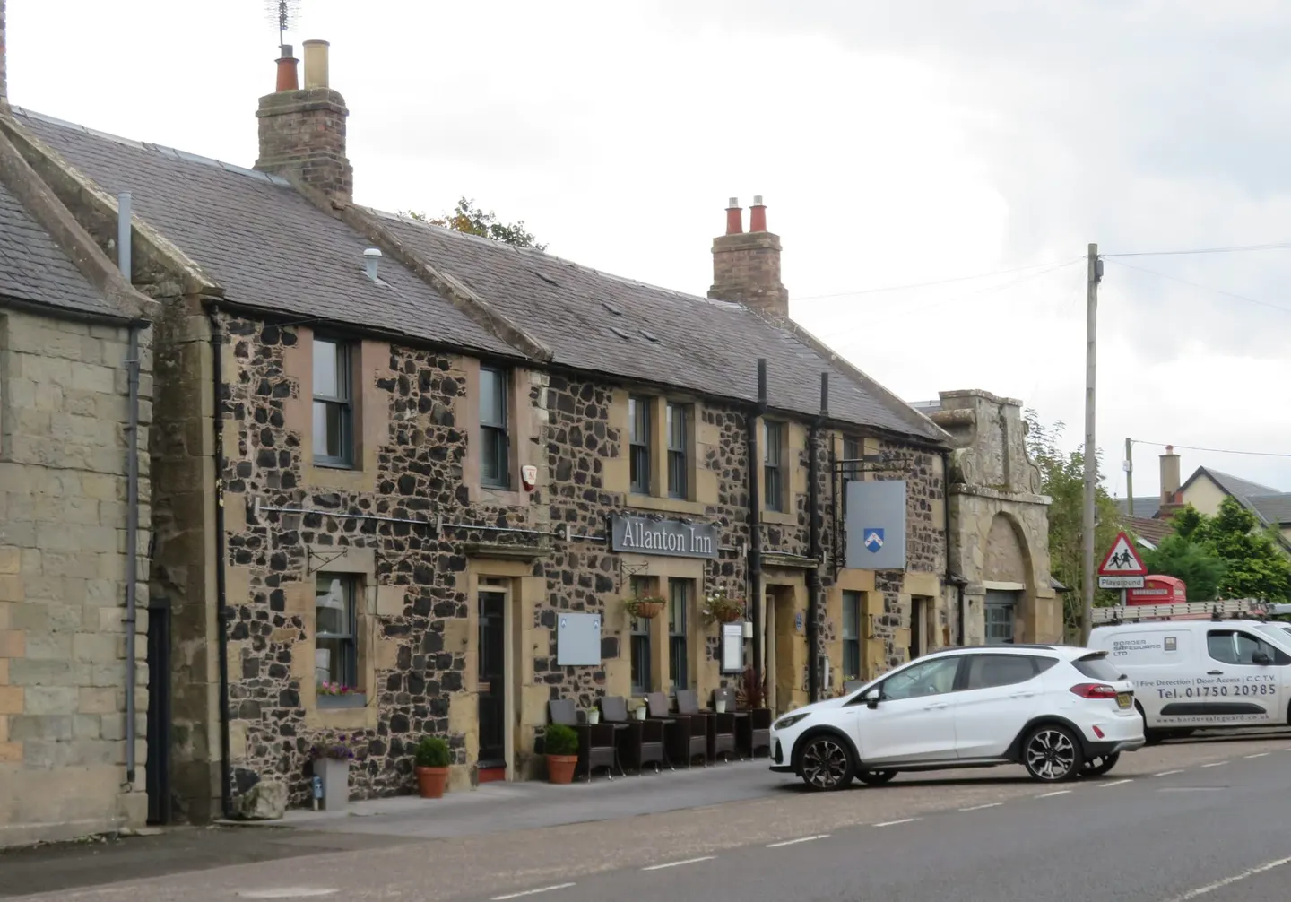 Photo of Allanton Inn, a pub in the Scottish Borders, southern Scotland.