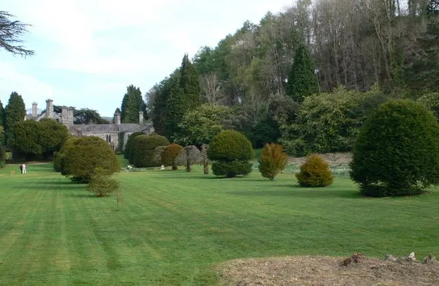 Photo of Gwydir Castle Gardens, a garden near Llanrwst, Conwy, north Wales.