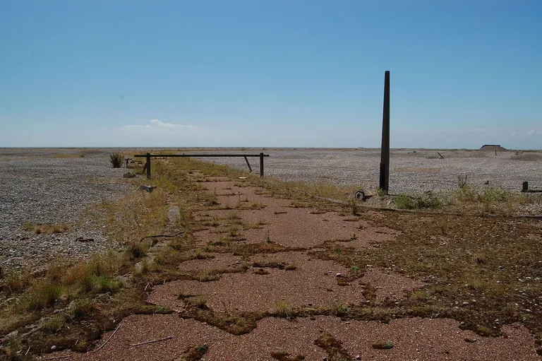 Photo of Orford Ness, a nature reserve in Suffolk, eastern England.