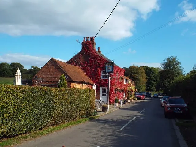 Photo of The Bricklayers Arms, a pub near Flaunden, Hertfordshire, eastern England.