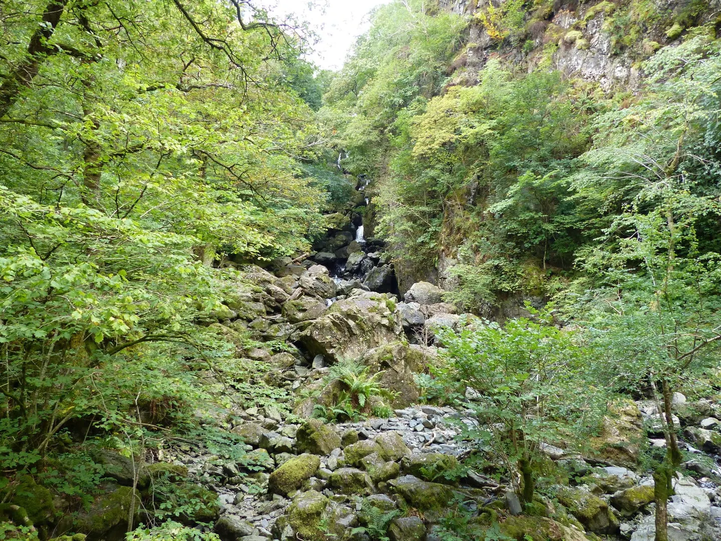Photo of Lodore Falls, a waterfall near Grange-in-Borrowdale in the Lake District, Cumbria, north west England.