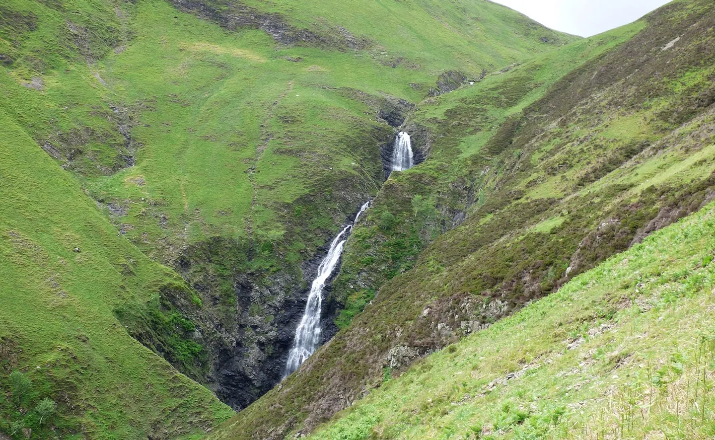 Photo of Grey Mare's Tail, a waterfall in Dumfries and Galloway, southern Scotland.
