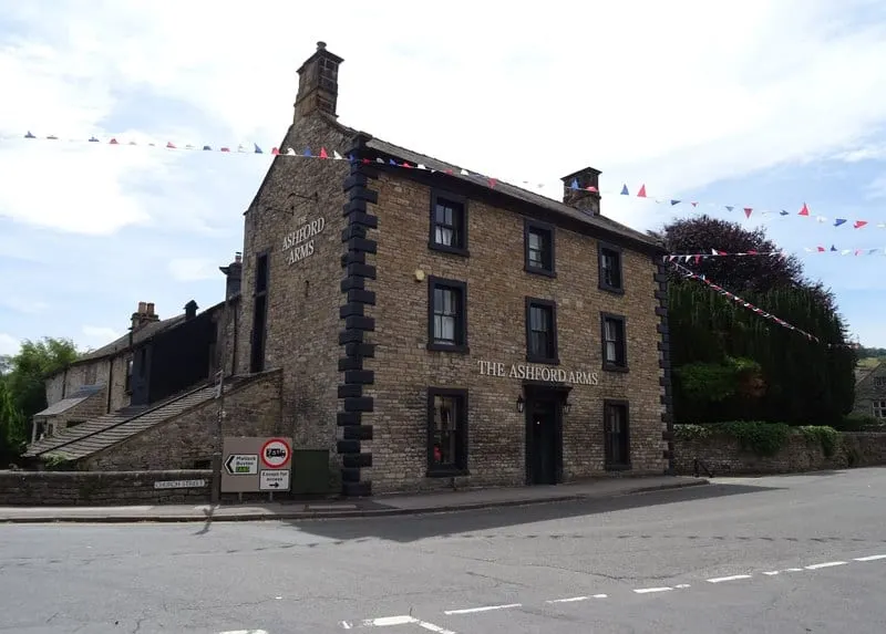 Photo of The Ashford Arms, a pub near Ashford-in-the-Water in the Peak District, Derbyshire, central England.