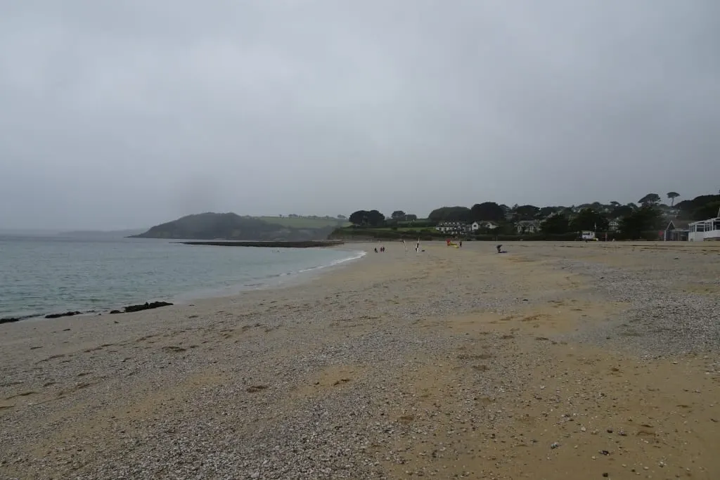 Photo of Gyllyngvase, a swimming spot near Falmouth, Cornwall, south west England.